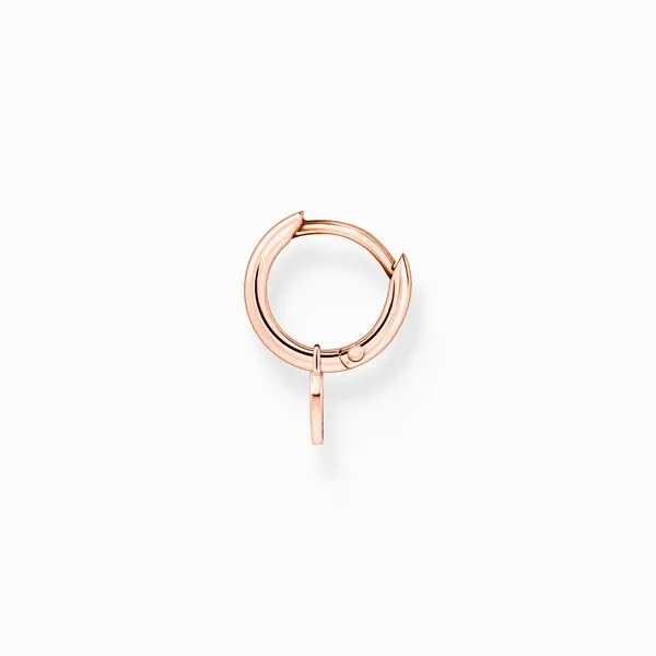 Thomas Sabo Sterling Silver Rose Gold Plated Single Heart Pendant Hoop Earring Image 2 Harmony Jewellers Grimsby, ON