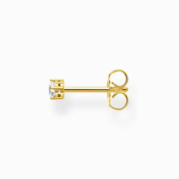 Thomas Sabo Sterling Silver Gold Plated CZ Single Stud Earring Image 2 Harmony Jewellers Grimsby, ON