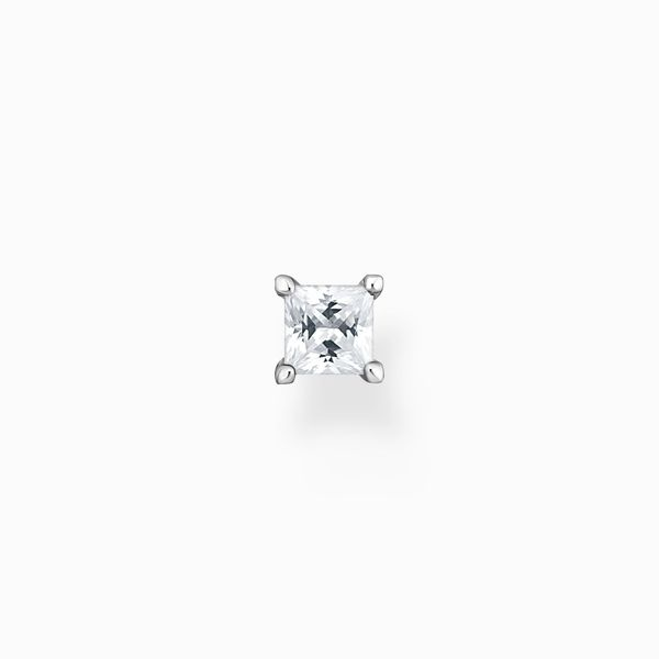 Single Ear Stud with White Stone, Silver Harmony Jewellers Grimsby, ON