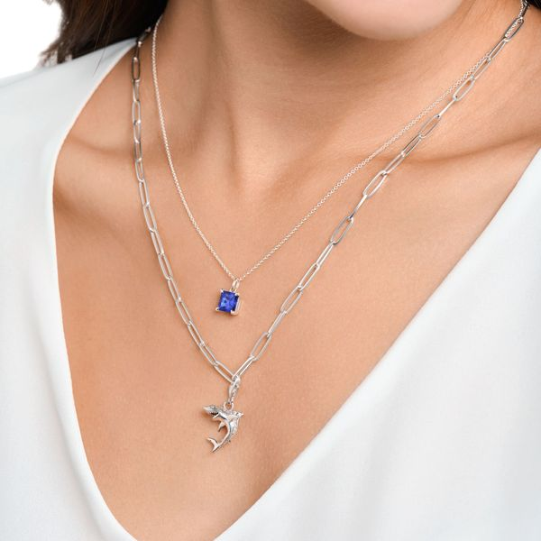 Thomas Sabo Necklace with Blue Stone - Silver Image 2 Harmony Jewellers Grimsby, ON