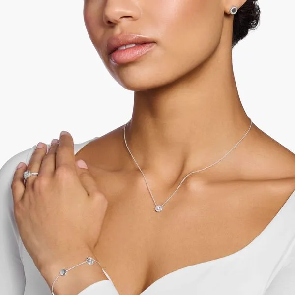 Thomas Sabo Sterling Silver CZ Circle Necklace Image 2 Harmony Jewellers Grimsby, ON