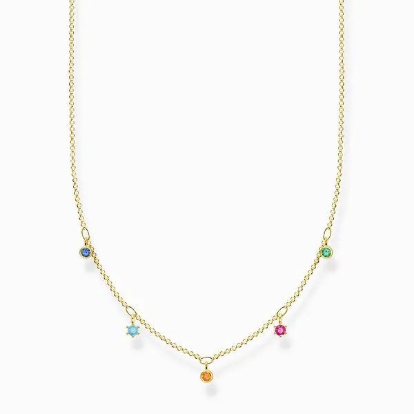 Thomas Sabo Sterling Silver Gold Plated Colourful Stones Necklace Harmony Jewellers Grimsby, ON