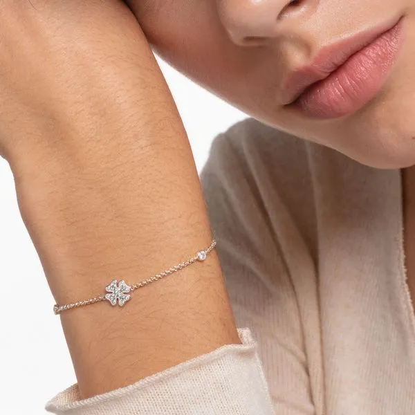 Thomas Sabo Sterling Silver CZ Cloverleaf Bracelet Image 2 Harmony Jewellers Grimsby, ON