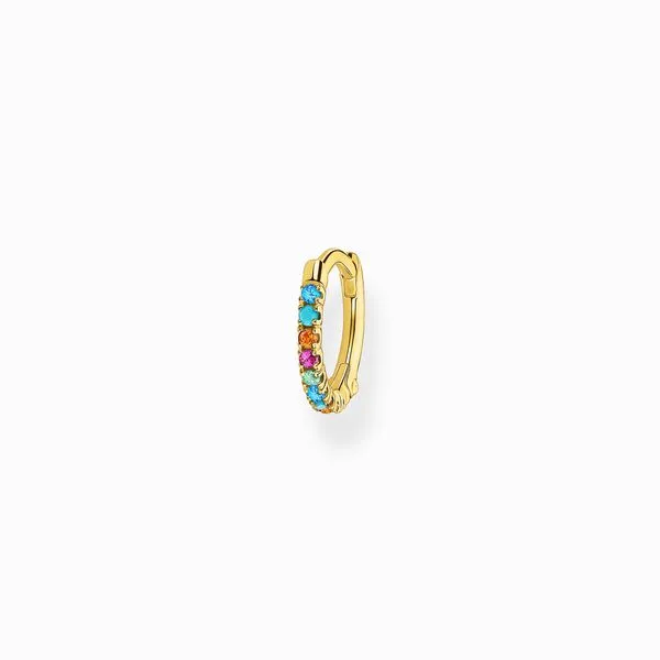 Thomas Sabo Sterling Silver Gold Plated Colourful Stones Single Hoop Earring Harmony Jewellers Grimsby, ON