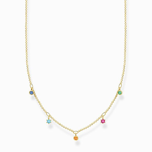 Thomas Sabo Sterling Silver Gold Plated Colourful Stones Necklace Harmony Jewellers Grimsby, ON