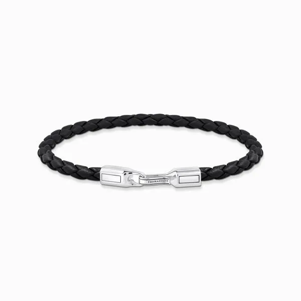 Thomas Sabo Sterling Silver Braided Black Leather Bracelet Harmony Jewellers Grimsby, ON