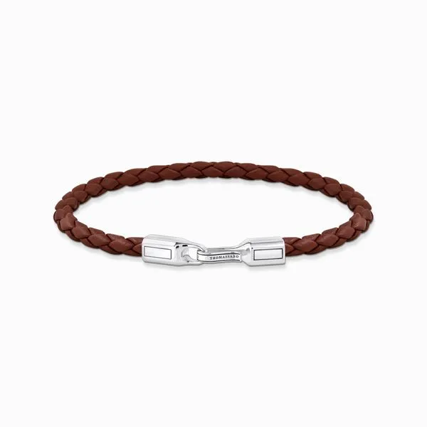Thomas Sabo Sterling Silver Braided Brown Leather Bracelet Harmony Jewellers Grimsby, ON