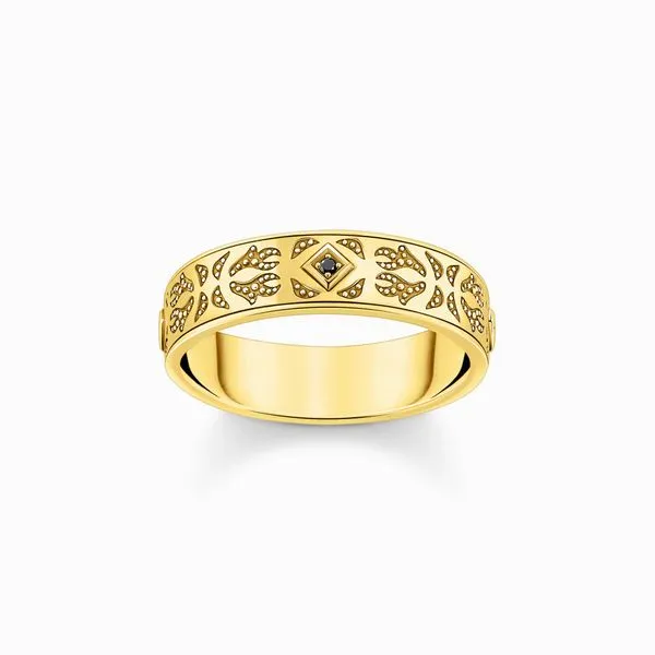 Thomas Sabo Sterling Silver Gold Plated Black CZ Ring Harmony Jewellers Grimsby, ON