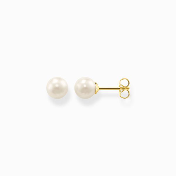 Thomas Sabo Sterling Silver Gold Plated Pearl Stud Earrings Harmony Jewellers Grimsby, ON