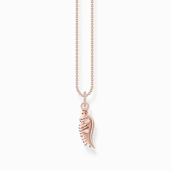 Thomas Sabo Sterling Silver Rose Gold Plated Pink Stone Phoenix Wing Necklace Image 2 Harmony Jewellers Grimsby, ON