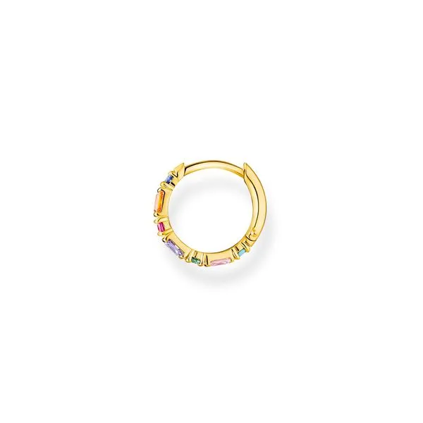 Thomas Sabo Sterling Silver Gold Plated Colourful Stone Hoop Earring Image 2 Harmony Jewellers Grimsby, ON