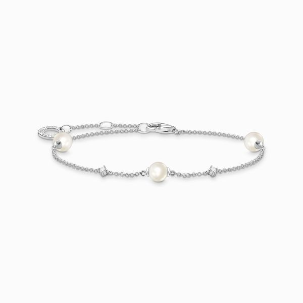 Bracelet Pearls with White Stones - Silver Harmony Jewellers Grimsby, ON