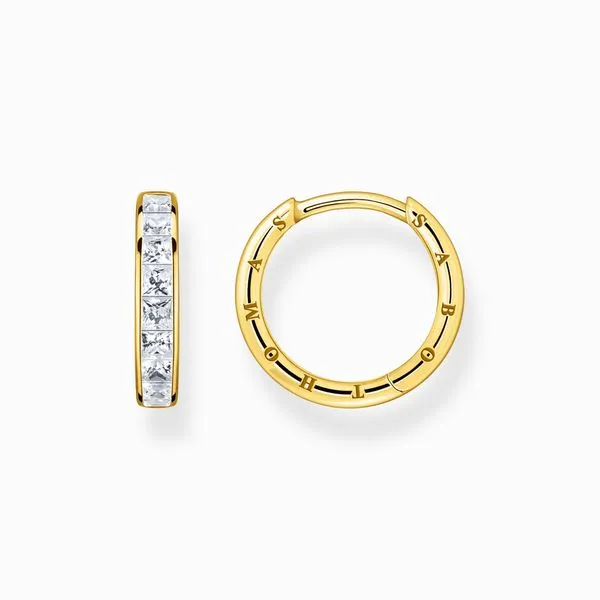 Thomas Sabo Sterling Silver Gold Plated CZ Hoop Earrings Harmony Jewellers Grimsby, ON