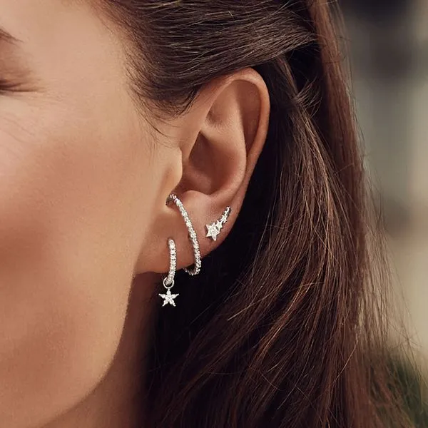 Thomas Sabo Sterling Silver Star Pendant CZ Single Hoop Earring Image 3 Harmony Jewellers Grimsby, ON