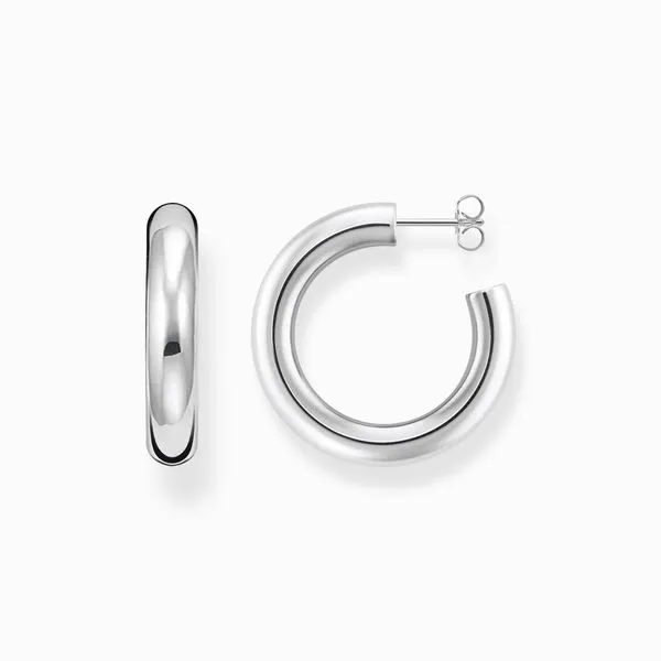 Thomas Sabo Sterling Silver Medium Chunky Hoop Earrings Harmony Jewellers Grimsby, ON