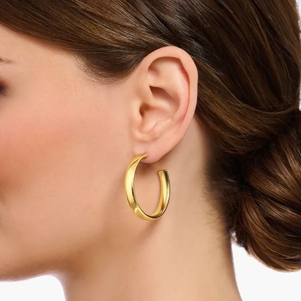 Thomas Sabo Sterling Silver Gold-plated Medium Chunky Hoop Earrings Image 2 Harmony Jewellers Grimsby, ON
