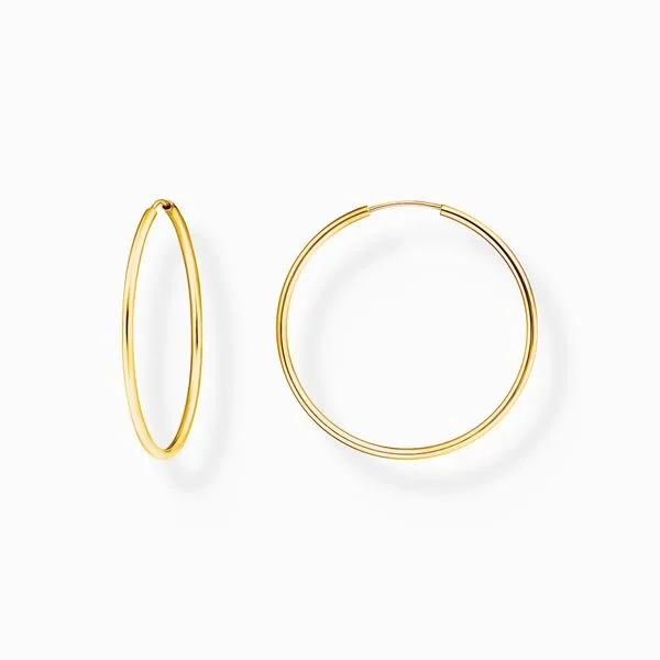 Thomas Sabo Sterling Silver Gold-plated Medium Hoop Earrings Harmony Jewellers Grimsby, ON