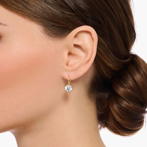 Thomas Sabo Sterling Silver Gold Plated CZ Earrings Image 3 Harmony Jewellers Grimsby, ON