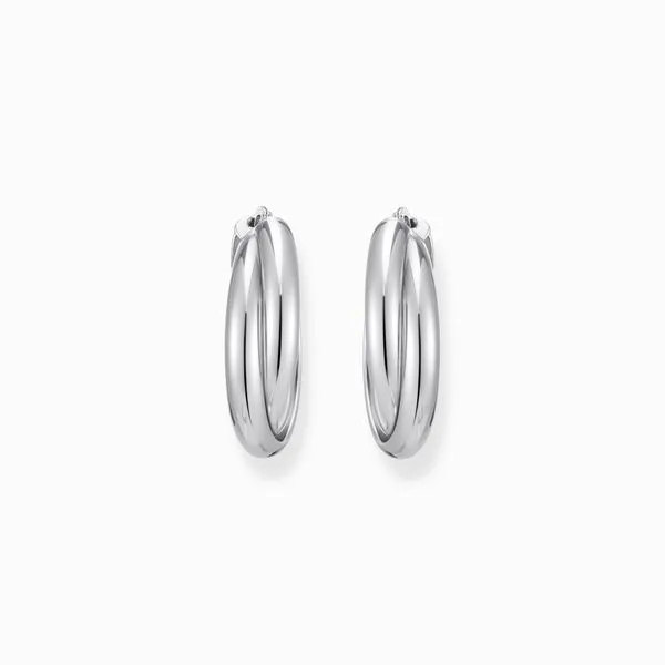Large Sterling Silver Hoop Earrings With Intertwined Design Image 2 Harmony Jewellers Grimsby, ON