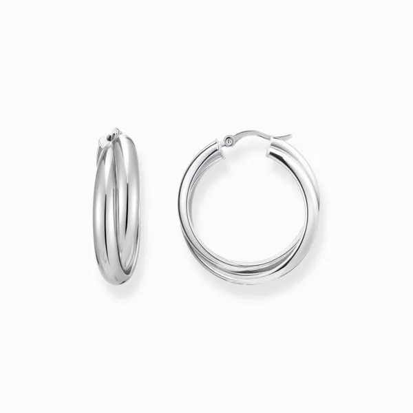Large Sterling Silver Hoop Earrings With Intertwined Design Harmony Jewellers Grimsby, ON