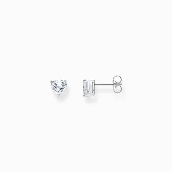 Thomas Sabo Sterling Silver Ear Studs Heart-Shaped With White Zirconia Harmony Jewellers Grimsby, ON