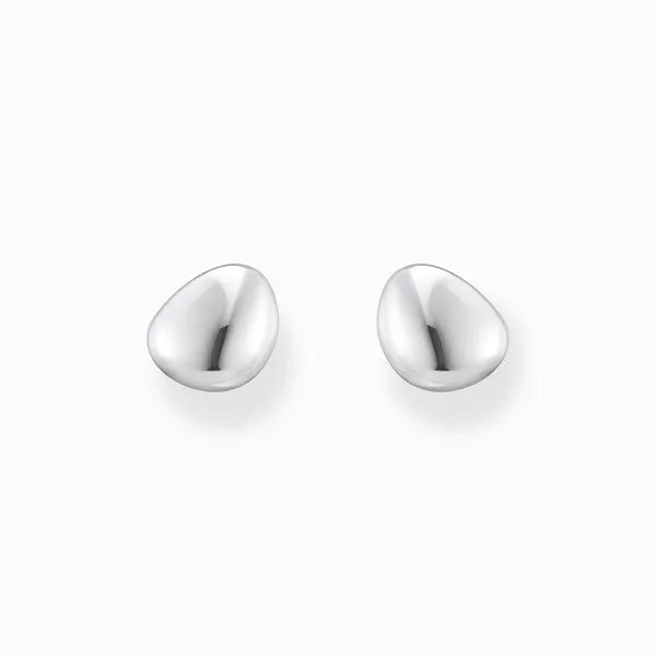 Thomas Sabo Small Silver Ear Studs In Organic Shape Image 2 Harmony Jewellers Grimsby, ON
