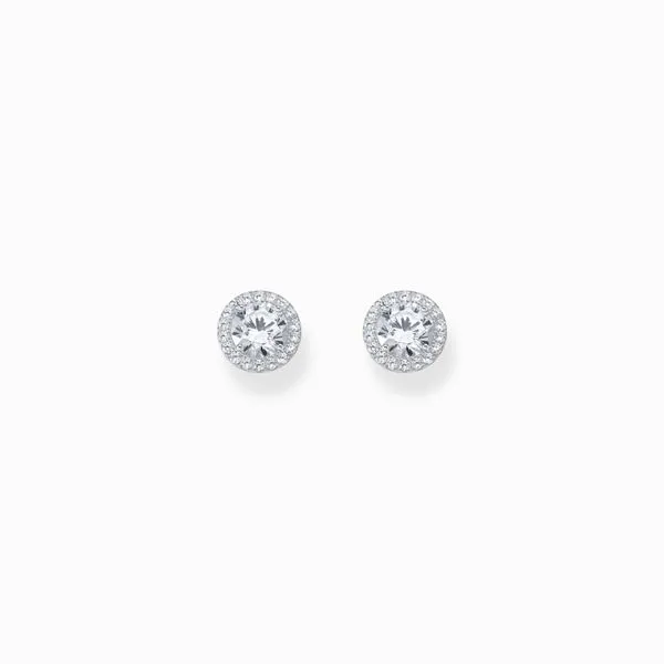 Thomas Sabo Silver Halo Ear Studs With White Zirconia In Brilliant Cut Image 2 Harmony Jewellers Grimsby, ON