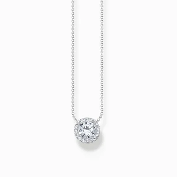 Thomas Sabo Sterling Silver Necklace With Halo Pendant With White Zirconia Harmony Jewellers Grimsby, ON