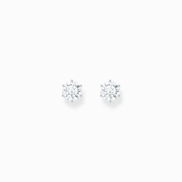 Thomas Sabo Sterling Silver Ear Studs With White Zirconia Image 2 Harmony Jewellers Grimsby, ON