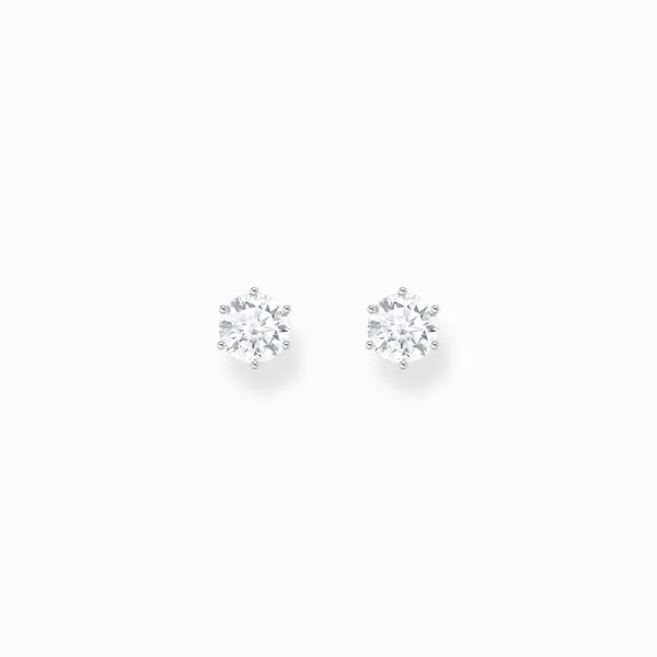 Thomas Sabo Sterling Silver Ear Studs With White Zirconia In Brilliant Cut Image 2 Harmony Jewellers Grimsby, ON