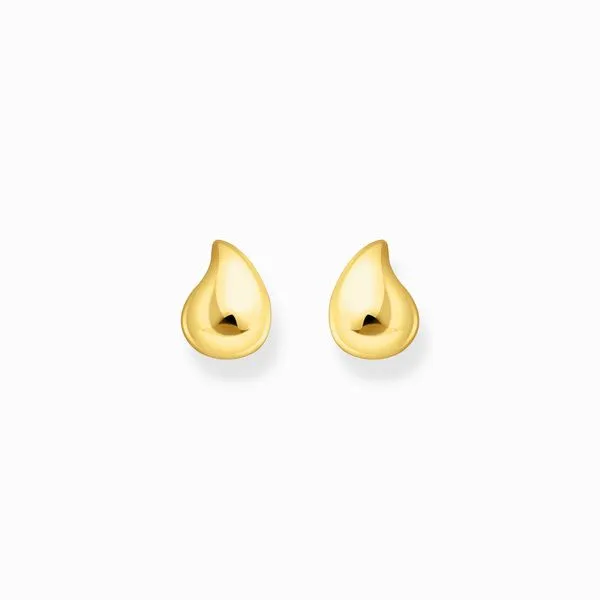 Thomas Sabo Small Gold-Plated Ear Studs In Organic Shape Image 2 Harmony Jewellers Grimsby, ON