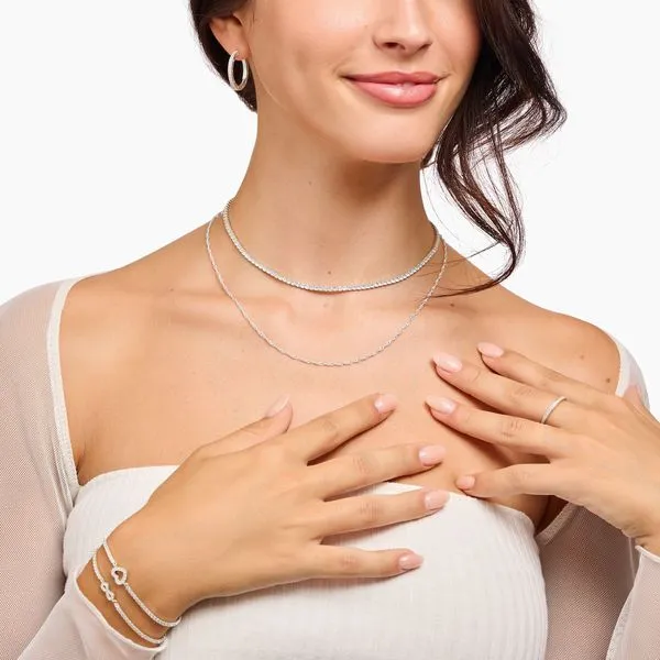 Thomas Sabo Sterling Silver Necklace With White Zirconia Stones Image 2 Harmony Jewellers Grimsby, ON