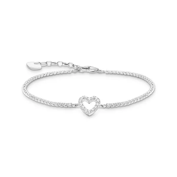 Thomas Sabo Silver Heart Tennis Bracelet With White Zirconia Harmony Jewellers Grimsby, ON