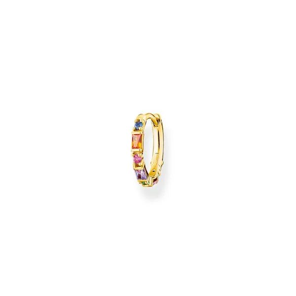 Thomas Sabo Sterling Silver Gold Plated Colourful Stone Hoop Earring Harmony Jewellers Grimsby, ON
