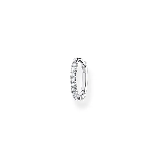 Thomas Sabo Single Sterling Silver Hoop Earring White Stones Harmony Jewellers Grimsby, ON