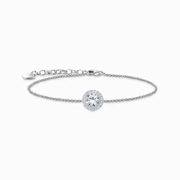 Thomas Sabo Silver Bracelet With Halo Pendant And White Zirconia Harmony Jewellers Grimsby, ON