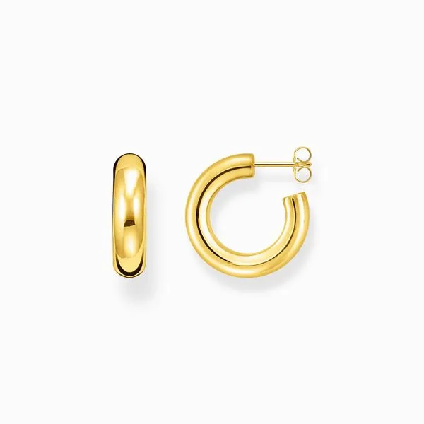 Thomas Sabo Sterling Silver Gold-plated Small Chunky Hoop Earrings Harmony Jewellers Grimsby, ON