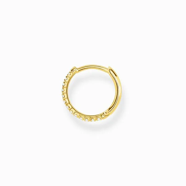 Thomas Sabo Sterling Silver Gold Plated CZ Single Hoop Earring Image 2 Harmony Jewellers Grimsby, ON