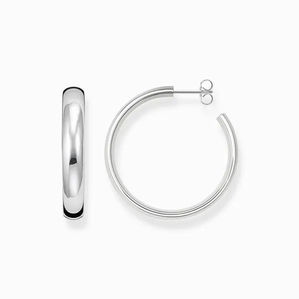 Thomas Sabo Sterling Silver Medium Chunky Hoop Earrings Harmony Jewellers Grimsby, ON