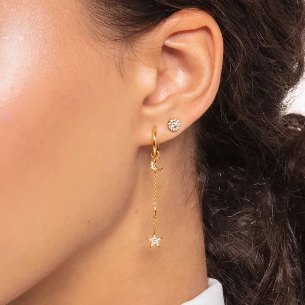 Thomas Sabo Sterling Silver Gold Plated CZ Single Stud Earring Image 3 Harmony Jewellers Grimsby, ON