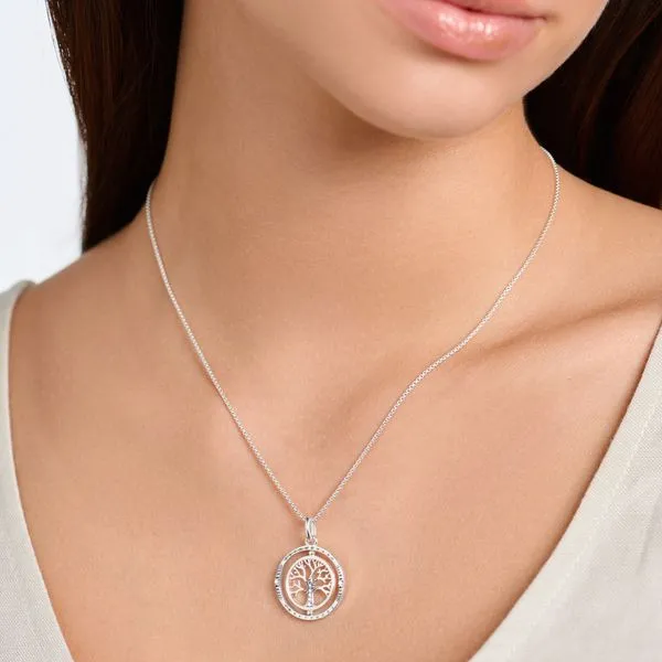 Thomas Sabo Sterling Silver Tree of Love CZ Necklace Image 4 Harmony Jewellers Grimsby, ON