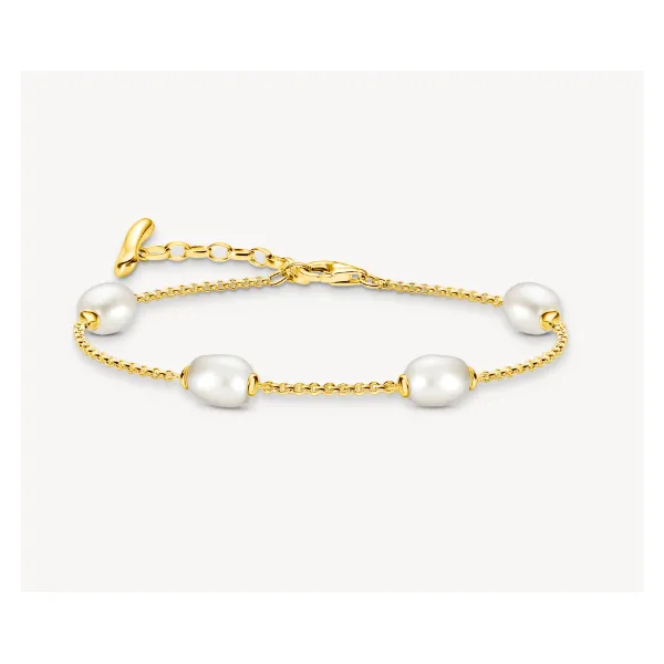 Thomas Sabo Gold-Plated Natural Beauty Freshwater Pearl Bracelet -  6
