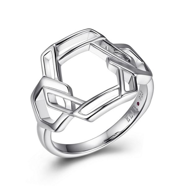 Sterling Silver Rhodium Plated Hexagon Ring Harmony Jewellers Grimsby, ON