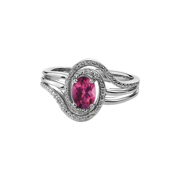 Sterling Silver Pink Topaz and 0.036ctw Diamond Ring Harmony Jewellers Grimsby, ON