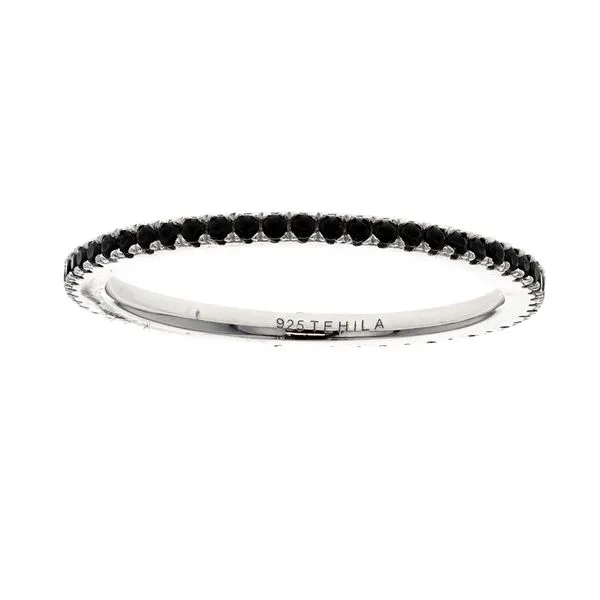Sterling Silver Miss Mimi Stackable Ring - White with Black CZ Harmony Jewellers Grimsby, ON