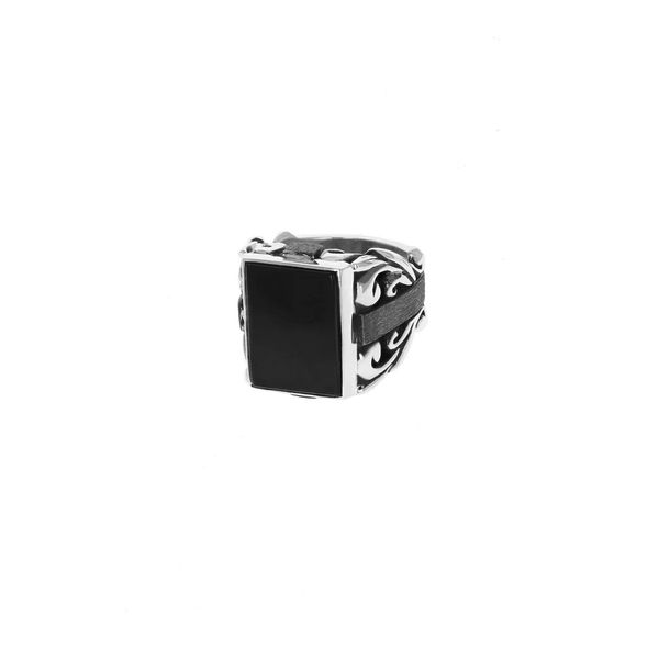 King Baby - Statement Scroll Ring w/ Square Inset Onyx Harmony Jewellers Grimsby, ON