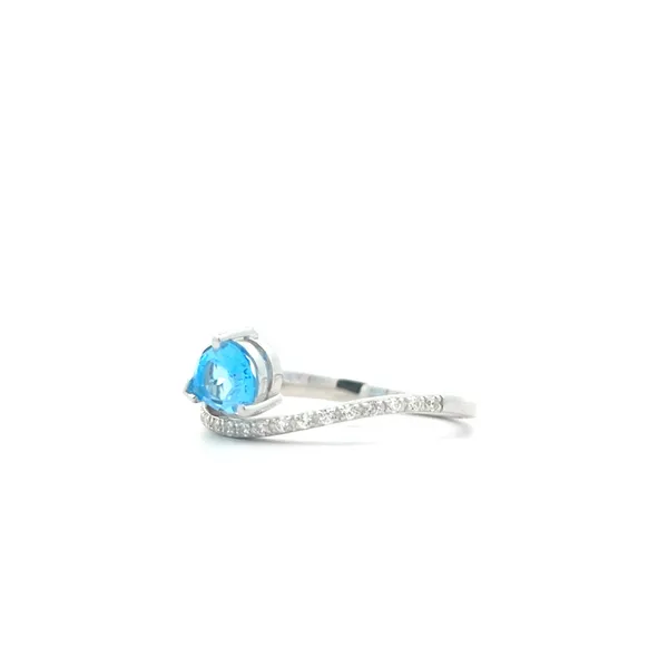 Sterling Silver Ring With Blue Topaz And Cubic Zirconia Image 2 Harmony Jewellers Grimsby, ON