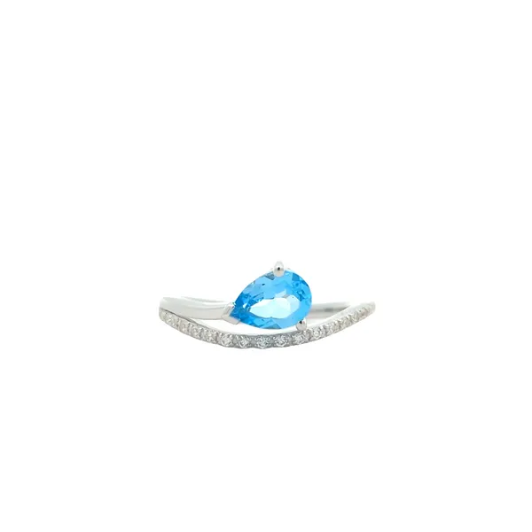 Sterling Silver Ring With Blue Topaz And Cubic Zirconia Harmony Jewellers Grimsby, ON