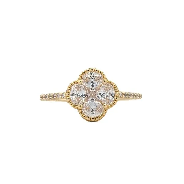 Reign Gold Plated CZ Clover Ring Harmony Jewellers Grimsby, ON