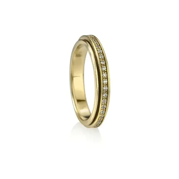 Lunar Yellow Gold Vermeil Meditation Spinner Ring Harmony Jewellers Grimsby, ON